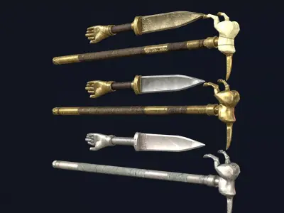 Legionary Rod and Dagger Low-poly 3D model