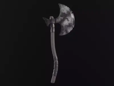 Medieval Axe Low-poly 3D model get