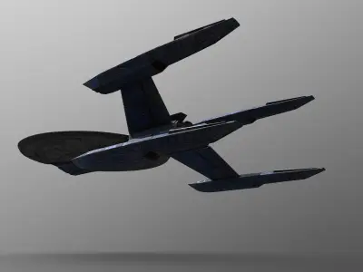 18spaceship star trek ship in flight 3D model
