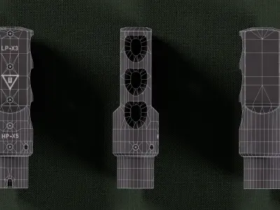 Kalashnikov Muzzle Brake  Low-poly 3D model