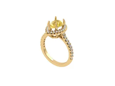 Pear Engagement Ring 3D print model