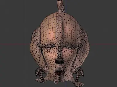 Alien Fish BASE MESH Free 3D model