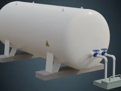 Industrial Gas Tank 6A Low-poly 3D model