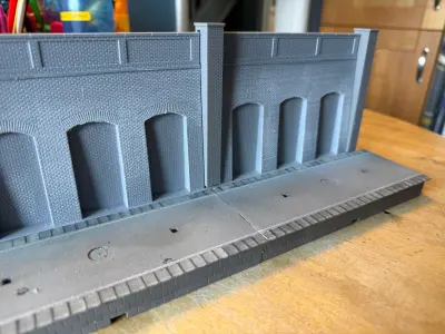 Model Railway Platform Arched Retaining Wall 3D print model