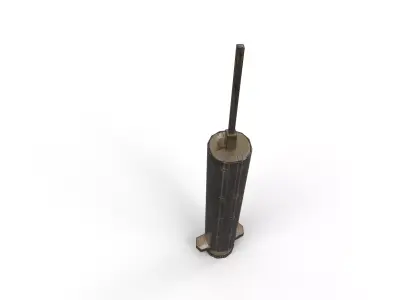 Metal syringe Low-poly 3D model