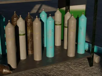 gas canisters Low-poly 3D model