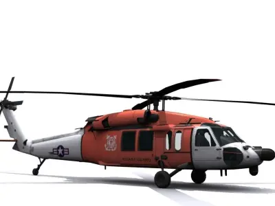 Rescue helicopter Blackhawk Low-poly 3D model