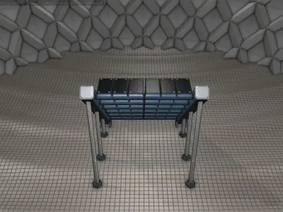 Sci-Fi Stairs - 16 - Blue Version Low-poly 3D model