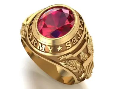 USA Army Ring 3D print model