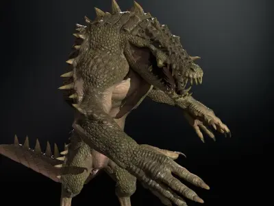MutantCrocodile crocodile creature Low-poly 3D model
