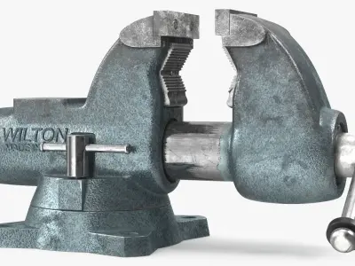 Wilton Pipe Bench Vise Dusty Rigged 3D model