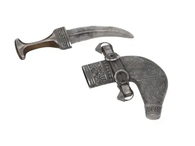 Khanjar sword and dagger from sultanate of egypt Low-poly 3D model