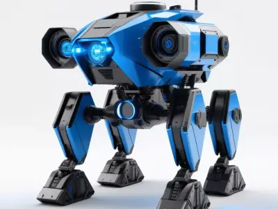 Futuristic Quadruped Combat Mech 3D model