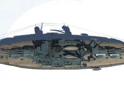 USS Arizona Battleship Low-poly 3D model