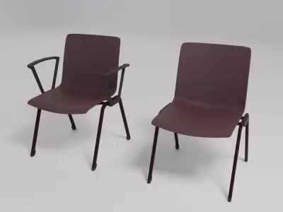 SHILA - Stackable plastic reception chair - Free 3D model