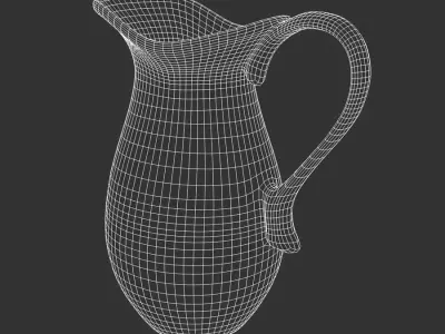  Ceramic Pitcher Model, White 