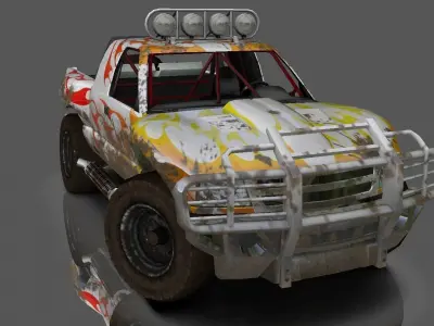 Hilux Modified Truck - Monster Truck 3D model Game Ready Low-poly 3D model