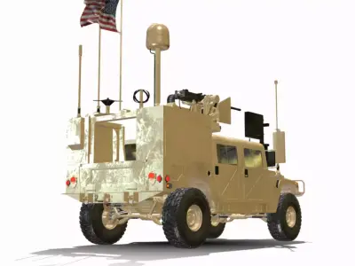 HUMVEE 4X4 XM153 Low-poly 3D model