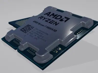 AMD Ryzen 7 9800X3D Realistic PBR 3D Model  3D model