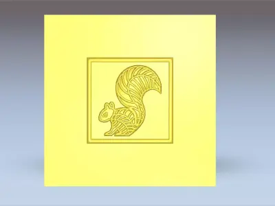 Squirrel Design - Squirrel Impression - Shot Plate  3D print model