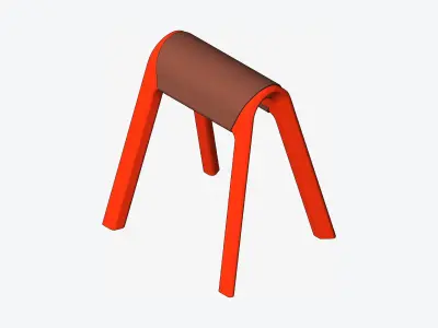 Stool - Worksmart - Cushion Low-poly 3D model