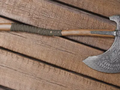 Battle Axe Free low-poly 3D model buy