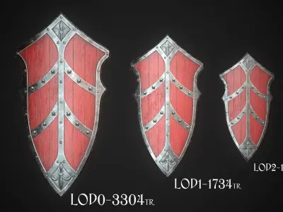 Knight Shield 10 Low-poly 3D model