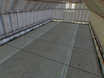 Steel Military Hangar for Plane Wide Entry Door Low-poly 3D model