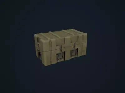 Stylized Low Poly Military Hard Case Low-poly 3D model