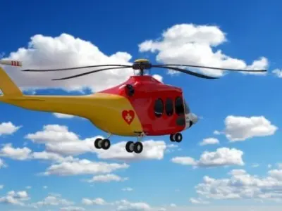 Helicopter in sky 3D model