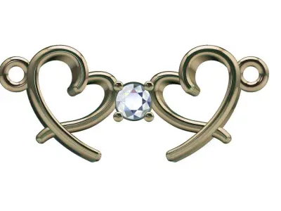 Double Heart Pendant 3D print model