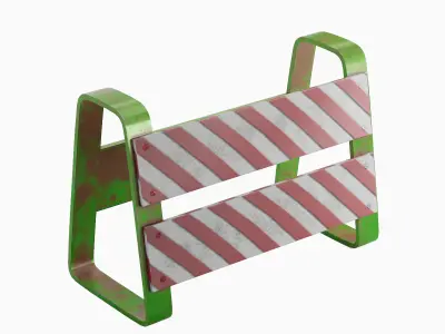 Traffic Barricade 03 Low-poly 3D model