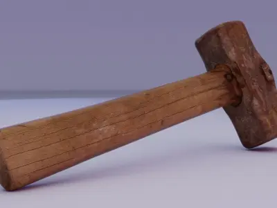 Hammer old Low-poly 3D model purchase
