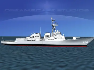 Burke Class Destroyer DDG 106 USS Stockdale 3D model