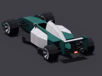 Open Wheel Car Low-poly 3D model