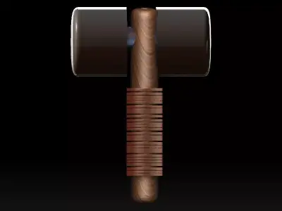 stylized fantasy battle hammer 3D model