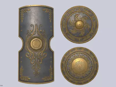Gladiator shield collection 3D Model Pack
