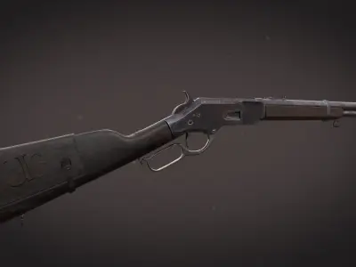 Western rifle  Low-poly 3D model
