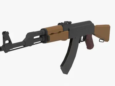 AK-47 type 1 Low-poly Low-poly 3D model