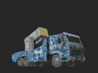 Chinese Navy HHQ10 HHQ-10 SURFACE-TO-AIR MISSILE SYSTEM Low-poly 3D model