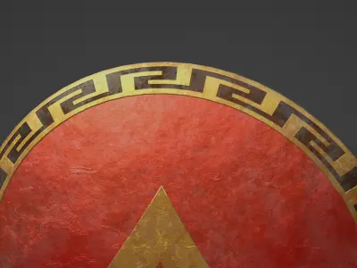 Ancient Greek City State Shield - Sparta 3D model