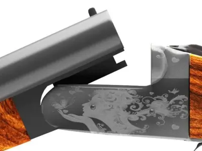 Shotgun wooden handle 3D model