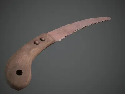 Old Dirty Hand Saw Low-poly 3D model