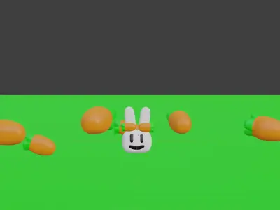 pekora easter bunny in field of oranges 3D model