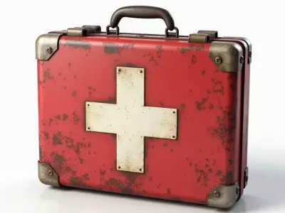 Vintage First Aid Kit 3D Model Worn Survival Prop Low-poly 3D model