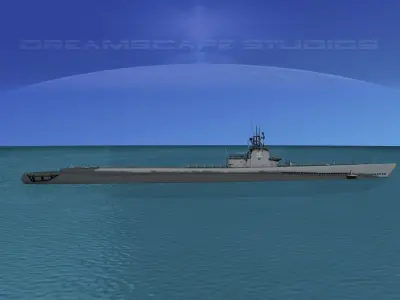 Gato Class Submarine SS215 USS Growler 3D model