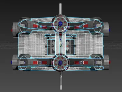Inverted 16 Cylindrical Radial 3 Phase Motor - Concept 3D model