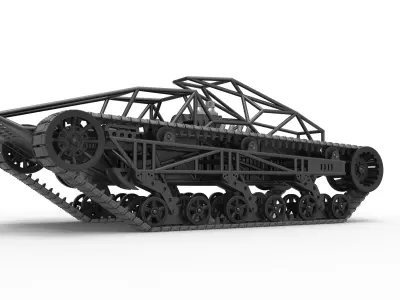 Tracked vehicle Scale 1 to 25 3D print model