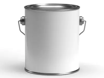 Quart paint can with metal handle 3D model