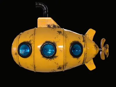 submarine 3D model by amirbv3d - PBR